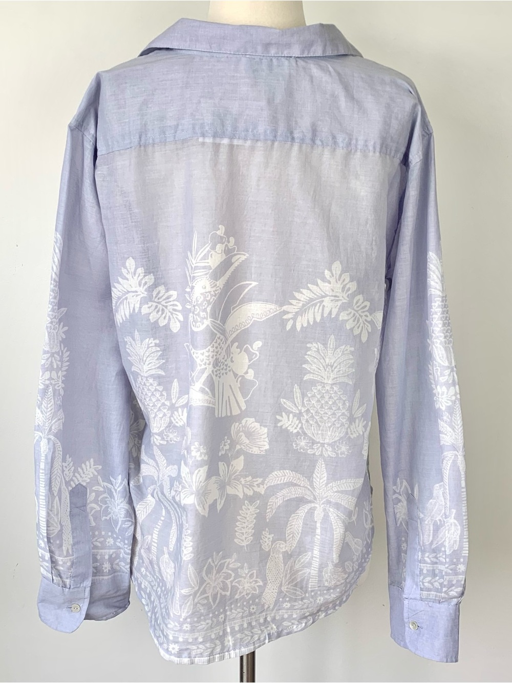 Calypso St. Barth Lavender Embroidered Cotton Button-Down Blouse Size Large NWT - Picture 3 of 6